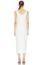 Enza Costa Textured Jacquard Tank Dress in Off White, view 3, click to view large image.