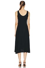 Enza Costa Matte Jersey Draped Knot Dress in Black, view 3, click to view large image.