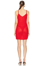 Enza Costa Linen Open Knit Piscine Dress in Poppy, view 3, click to view large image.