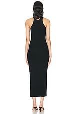 Enza Costa Silk Rib U Neck Midi Dress in Black, view 3, click to view large image.