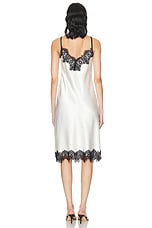 Enza Costa Hammered Satin Slip Dress in Off White, view 3, click to view large image.