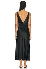 Enza Costa Silk Satin Nuit Dress in Black, view 3, click to view large image.