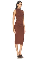 Enza Costa Silk Knit Sleeveless Twist Midi Dress in Nutshell, view 2, click to view large image.