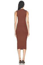 Enza Costa Silk Knit Sleeveless Twist Midi Dress in Nutshell, view 3, click to view large image.