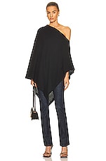 Enza Costa Cashmere Poncho in Black, view 1, click to view large image.