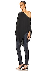 Enza Costa Cashmere Poncho in Black, view 3, click to view large image.