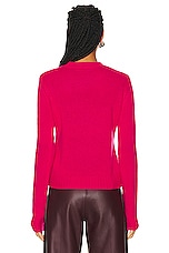 Enza Costa Pure Cashmere Crewneck Sweater in Fuchsia, view 3, click to view large image.