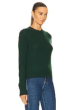 Enza Costa Pure Cashmere Crew Sweater in Malachite, view 2, click to view large image.