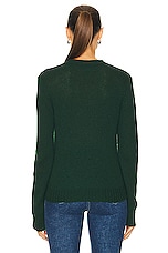 Enza Costa Pure Cashmere Crew Sweater in Malachite, view 3, click to view large image.