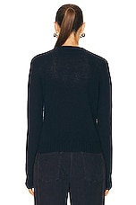 Enza Costa Pure Cashmere Crew Sweater in Navy, view 3, click to view large image.