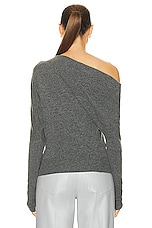Enza Costa Souch Sweater in Heather Grey, view 4, click to view large image.
