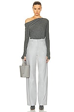 Enza Costa Souch Sweater in Heather Grey, view 5, click to view large image.
