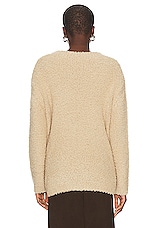 Enza Costa Oversized Long Sleeve Crew Sweater in Clay, view 3, click to view large image.