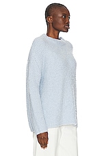 Enza Costa Oversized Long Sleeve Crew Sweater in Powder Blue, view 2, click to view large image.