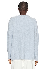 Enza Costa Oversized Long Sleeve Crew Sweater in Powder Blue, view 3, click to view large image.