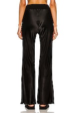 Enza Costa Satin Bias Cut Pant in Black, view 3, click to view large image.
