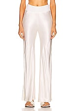 Enza Costa Bias Cut Satin Pant in Cloud, view 1, click to view large image.