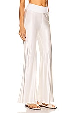 Enza Costa Bias Cut Satin Pant in Cloud, view 2, click to view large image.