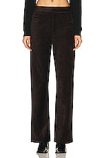 Enza Costa Chenille Rib Straight Leg Pant in Dark Brown, view 1, click to view large image.
