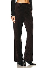 Enza Costa Chenille Rib Straight Leg Pant in Dark Brown, view 2, click to view large image.