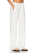 Enza Costa Twill Everywhere Pant in Off White, view 2, click to view large image.