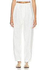 Enza Costa Tapered Pleated High Waist Pant in Undyed, view 1, click to view large image.