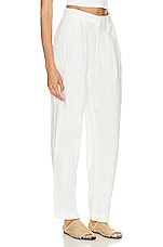 Enza Costa Tapered Pleated High Waist Pant in Undyed, view 2, click to view large image.