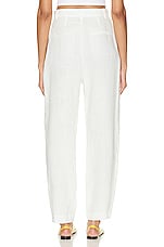 Enza Costa Tapered Pleated High Waist Pant in Undyed, view 3, click to view large image.