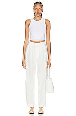 Enza Costa Tapered Pleated High Waist Pant in Undyed, view 4, click to view large image.