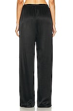 Enza Costa Satin Wide Leg Pant in Black, view 3, click to view large image.