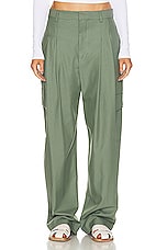 Enza Costa Cargo Trouser in Sage, view 1, click to view large image.