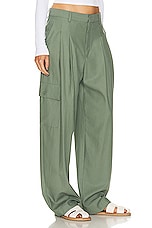 Enza Costa Cargo Trouser in Sage, view 2, click to view large image.