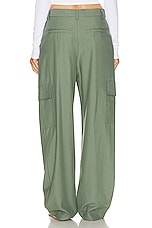 Enza Costa Cargo Trouser in Sage, view 3, click to view large image.