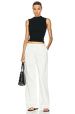 Enza Costa Soft Touch Pleated Wide Leg Pant in Undyed, view 4, click to view large image.
