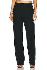Enza Costa Straight Leg Chino Trouser in Black, view 1, click to view large image.
