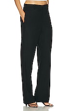 Enza Costa Straight Leg Chino Trouser in Black, view 2, click to view large image.