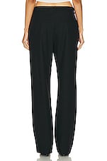 Enza Costa Straight Leg Chino Trouser in Black, view 3, click to view large image.
