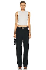 Enza Costa Straight Leg Chino Trouser in Black, view 4, click to view large image.
