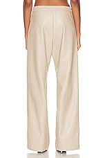 Enza Costa Soft Leather Straight Leg Pant in Khaki, view 3, click to view large image.