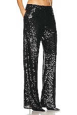 Enza Costa Sequin Pant in Black, view 2, click to view large image.