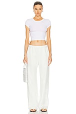 Enza Costa Crepe Everywhere Pant in Off White, view 4, click to view large image.