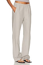 Enza Costa Twill Everywhere Pant in Limestone, view 2, click to view large image.