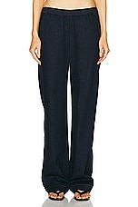 Enza Costa Soft Denim Everywhere Pant in Dark Wash, view 1, click to view large image.