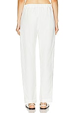 Enza Costa Twill Easy Pant in Off White, view 3, click to view large image.