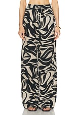 Enza Costa Resort Pant in Abstract Tropical Cupro, view 1, click to view large image.