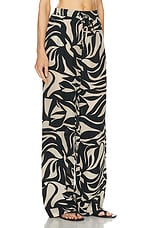 Enza Costa Resort Pant in Abstract Tropical Cupro, view 2, click to view large image.