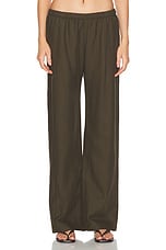 Enza Costa Twill Everywhere Pant in Military, view 1, click to view large image.