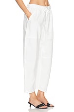 Enza Costa Twill Utility Pant in Off White, view 2, click to view large image.