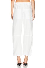 Enza Costa Twill Utility Pant in Off White, view 3, click to view large image.