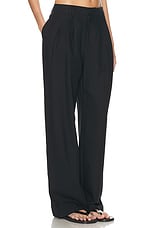 Enza Costa Twill Sartorial Pant in Black, view 2, click to view large image.